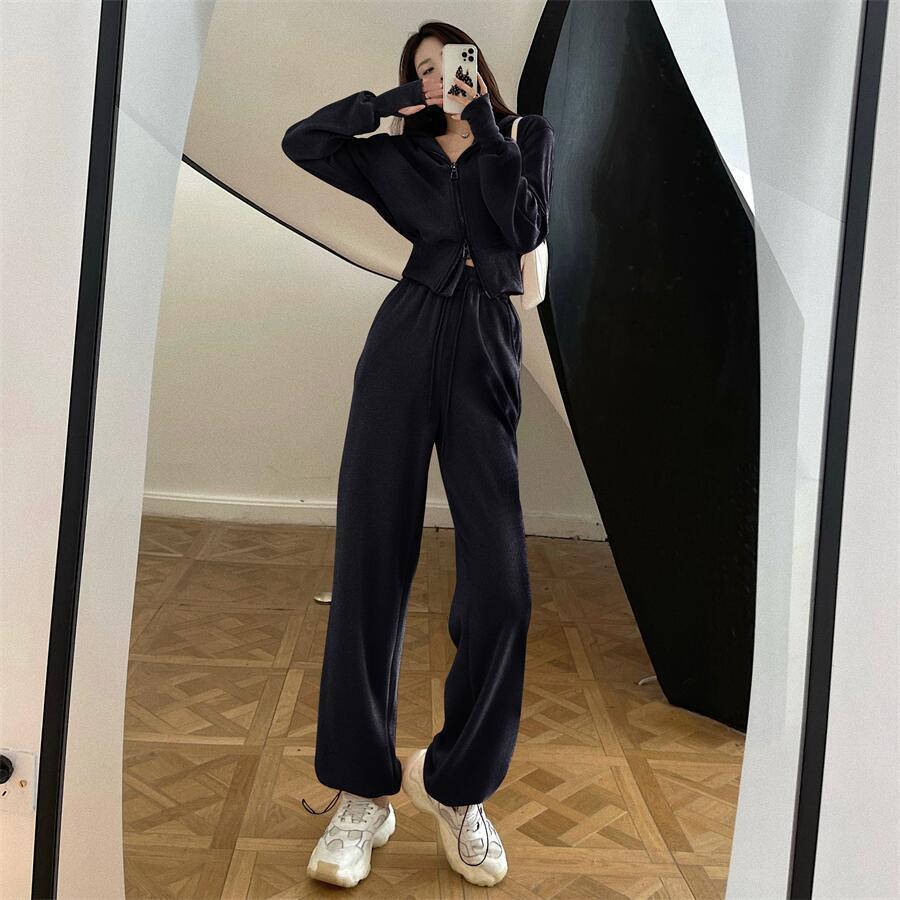 Picture of Internet Celebrity Sportswear Fashion Suit Women's 2023 Spring and Autumn Korean New Hooded Sweatshirt Casual Trousers Two-Piece Trendy Suit