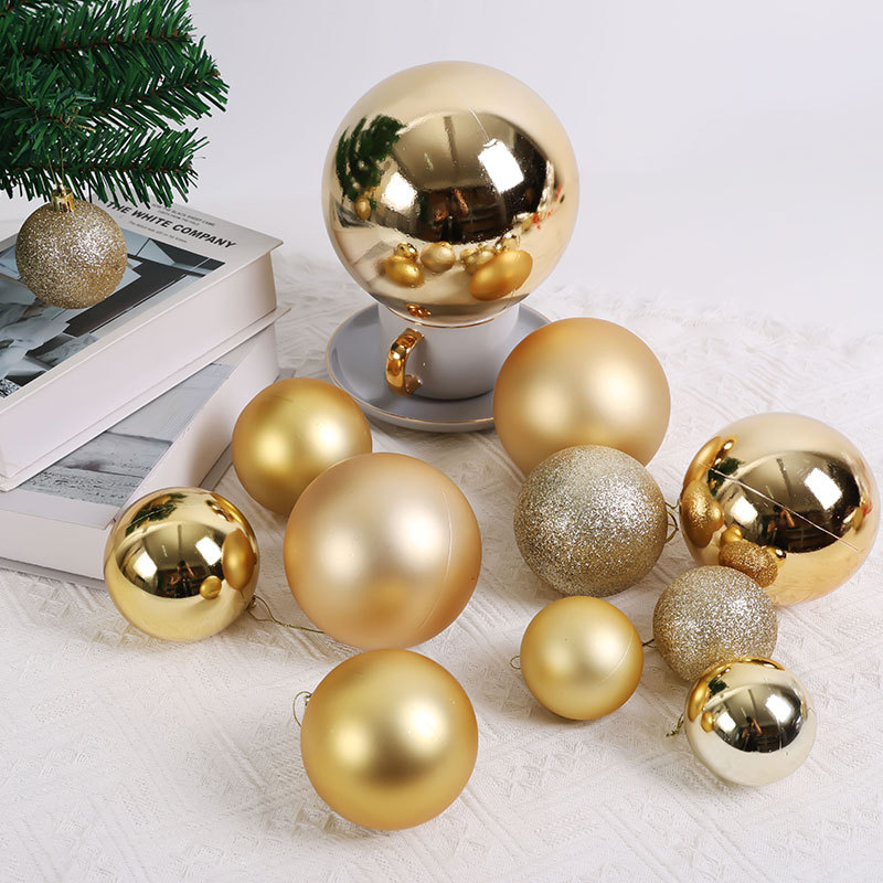 Cross Border Christmas Ball 6/8cm Christmas Tree Decorations Christmas Pendant Color Plating Ball Hanging Ball Christmas Decoration