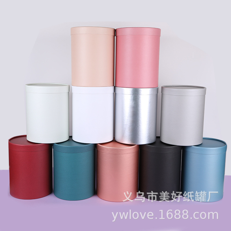 Yiwu factory direct solid color flowers hug barrel flower box flower diy material packaging box wholesale