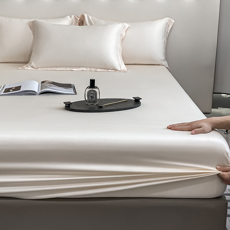 Picture of 100-piece Tencel Bed Hat Single-piece Summer Naked Sleeping Ice Silk Bed Cover Three-piece Set Mattress Protector Cover Bed Cover All-inclusive
