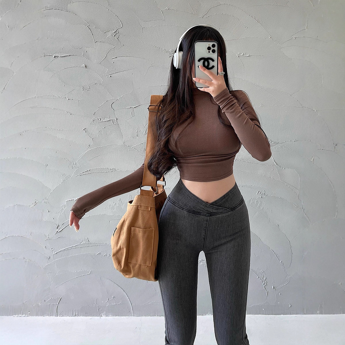 Picture of Pure sexy tight slimming small turtleneck Spring and Autumn new fashion short navel bottoming shirt long sleeve T-shirt top