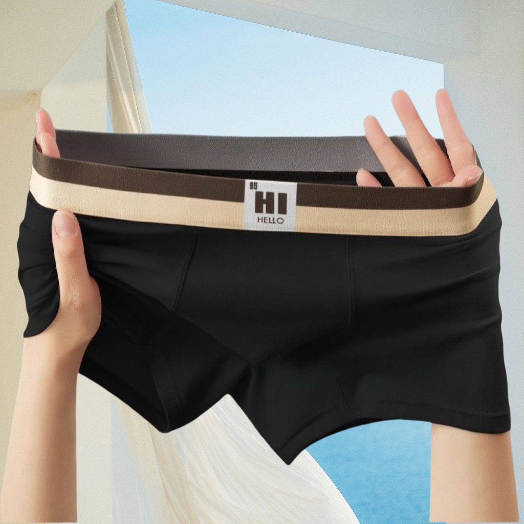 Picture of Solid Color High-Grade Men's Underwear Comfortable Breathable Boxer Underwear Soft Skin Friendly Boxer Underwear Mid-Waist Youth Shorts