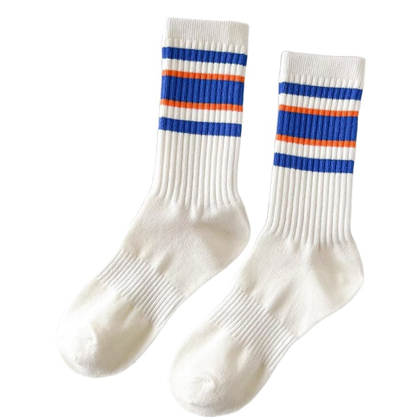 2025 Autumn and Winter Sports Socks for Men and Women, Mid-Calf Striped Socks, Sweat-Absorbent and Breathable Basketball Socks, Cotton Socks, Sweat-Absorbent and Anti-Wear