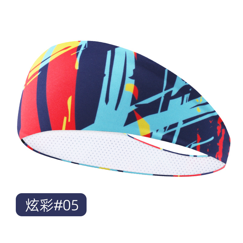 Picture of Summer Colorful Sports Hair Band Women's Anti-sweat Absorbing Non-slip Headband Running Sports Yoga Fitness Elastic Hair Band