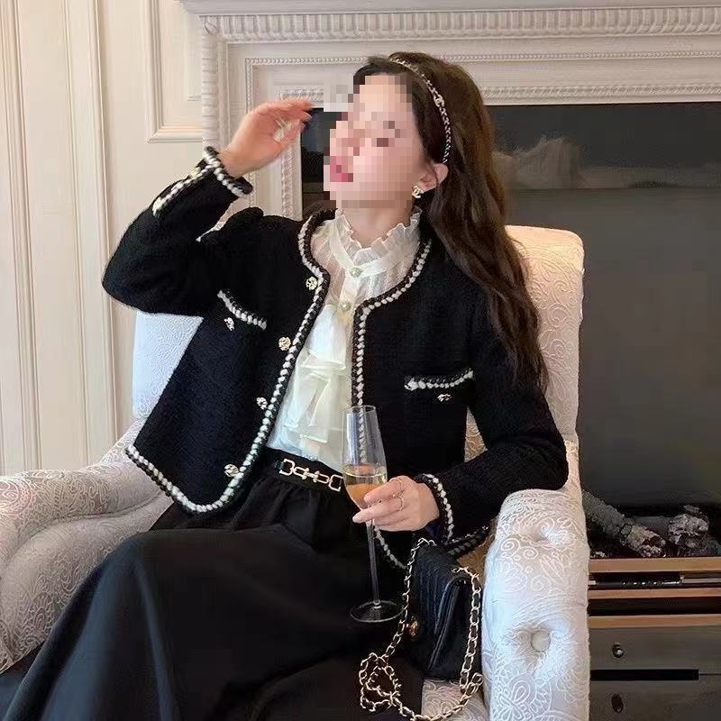 2025 Early Autumn French Style Tweed Jacket for Women, Short Vintage High-End Elegant Socialite Tweed Top for Spring and Autumn