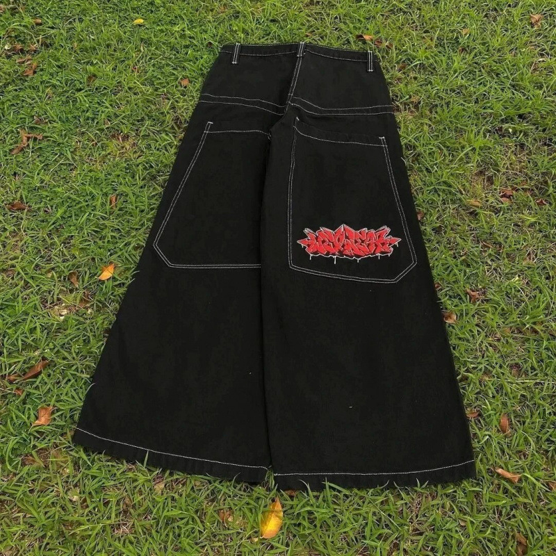 Spring and Autumn New Style Personalized Street Hip-Hop Straight Jeans for Men and Women Embroidered Fashion Casual Versatile Wide-Leg Pants