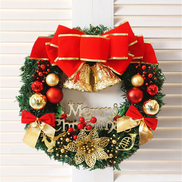 Picture of Christmas Wreath 30cm Christmas Decoration Artificial Wreath Window Door Hanging Christmas Shopping Mall Scene Layout Props
