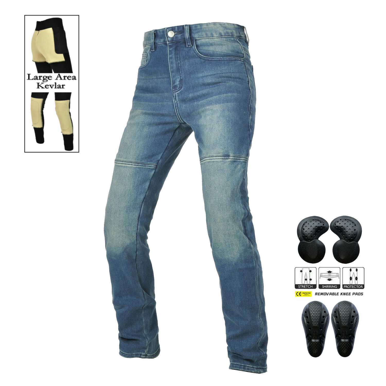 Volero Four Seasons Motorcycle Jeans Men's Casual Straight-Leg Motorcycle Cycling Pants Tear-Resistant Wear-Resistant Anti-Fall Pants