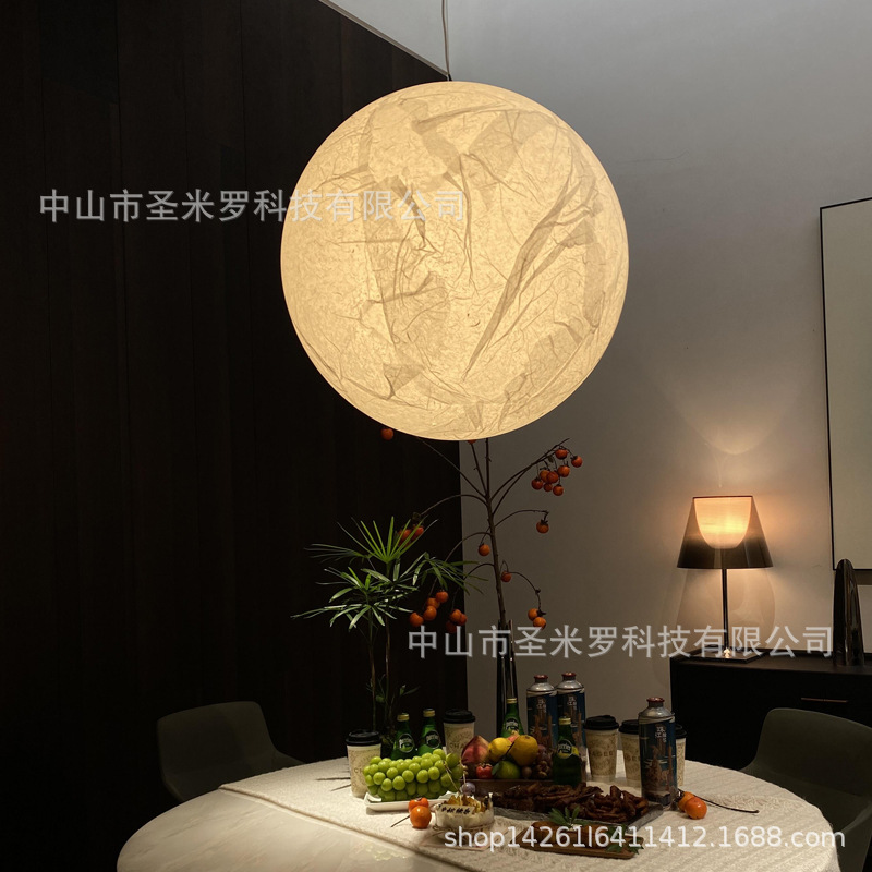 Internet celebrity post-modern light luxury simple sales department living dining table hall bedroom duplex staircase ceiling moon ball chandelier