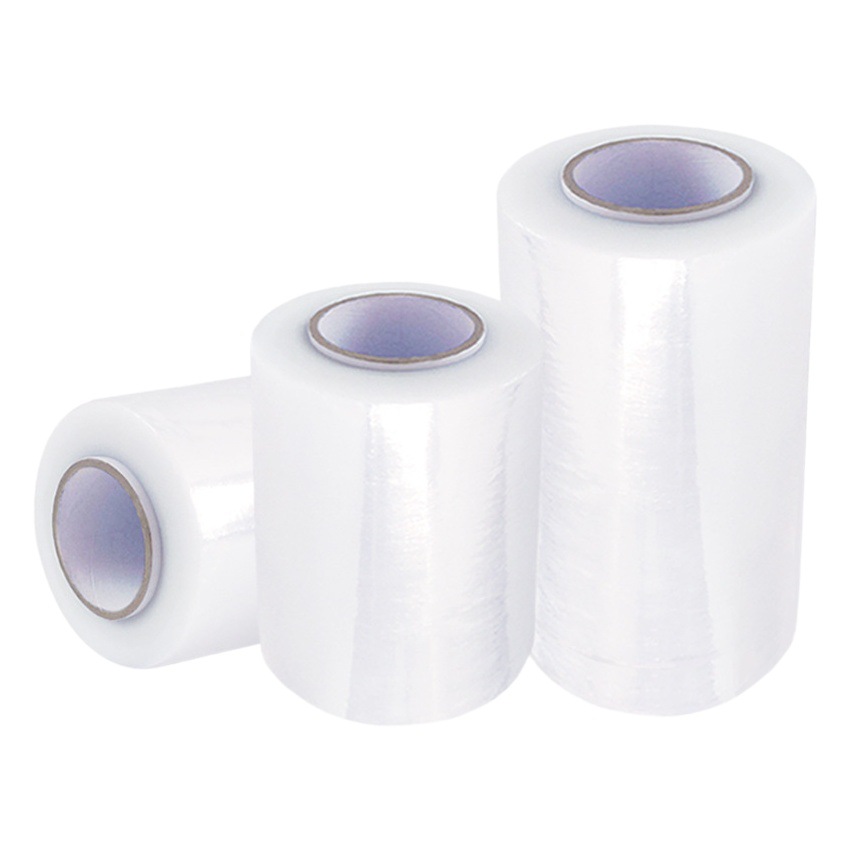 Small Roll Wrapping Film 25cm tire packaging film coating cutting PE stretch film moving wrapping film factory wholesale