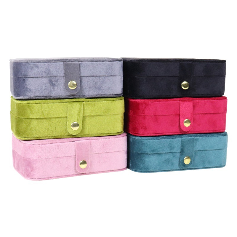 Zipper simple mini jewelry storage box travel portable jewelry box small ring packaging jewelry box manufacturer