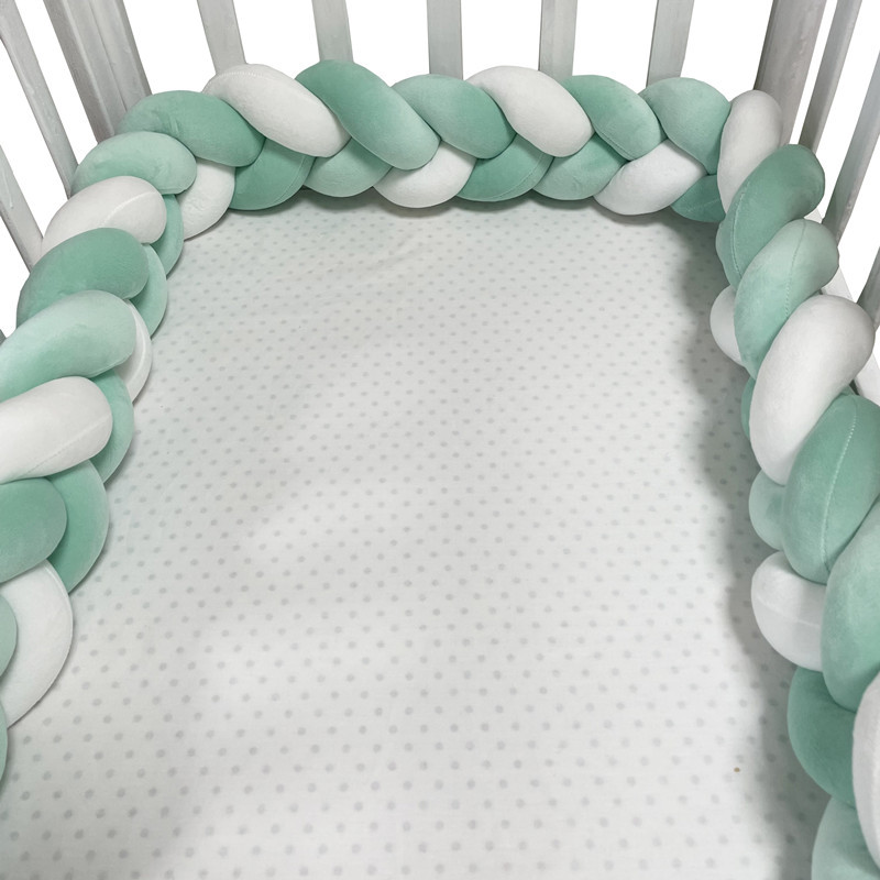 Picture of Baby Bed Circumference ins New Hand-Woven Long Knotted Ball Three-strand Brait Anti-collision Soft Bag Baby Bed Circumference