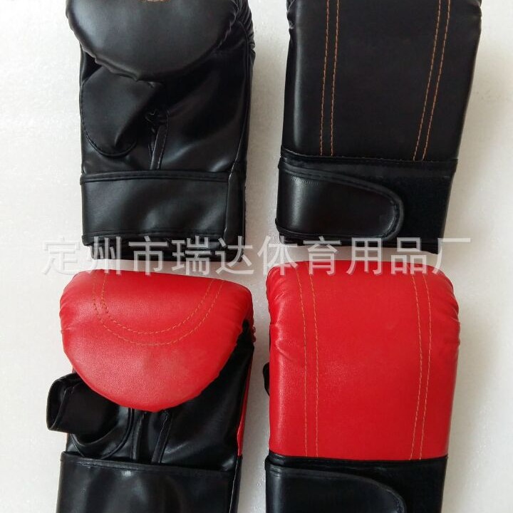 Manufacturer Sells Adult Thumb Leakage Boxing Gloves, Sanda Kidsren's Fighting Muay Thai Boxing and Sanda Training Gloves
