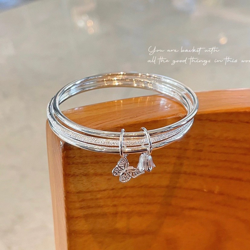 Sansheng III Bracelet Women's Silver Plated Bracelet Niche Gift for Wife and Girlfriend Valentine's Day Gift