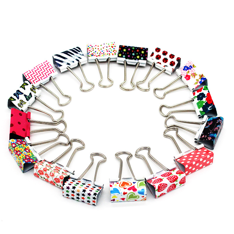 Special wholesale color printing long tail clip 32mm dovetail clip environmental protection office stationery clip ticket clip color random