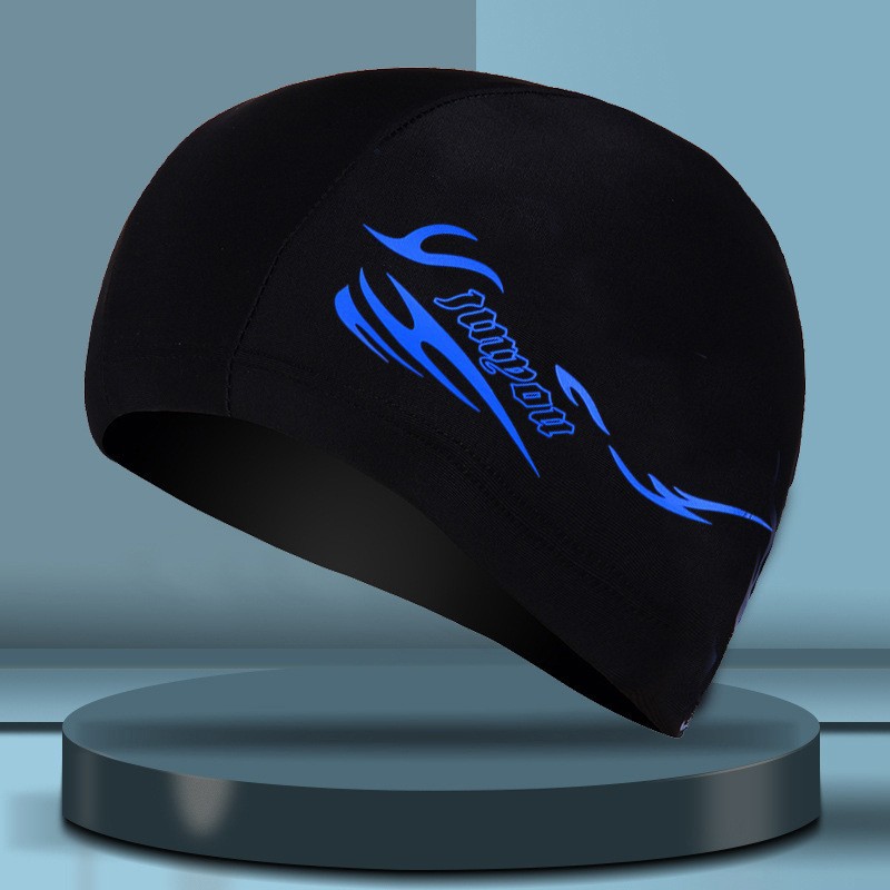 Men's Adult Swimming Cap Single Dress Printed Men's Cloth Swimming Cap Fashion Swimming Comfortable Elastic Wholesale Outdoor Sports