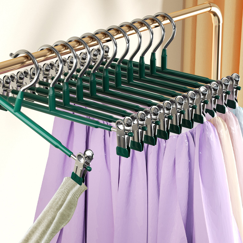 Picture of Pants rack suit pants clip household drying windproof seamless pants hanger special multi-functional skirt non-slip hanger
