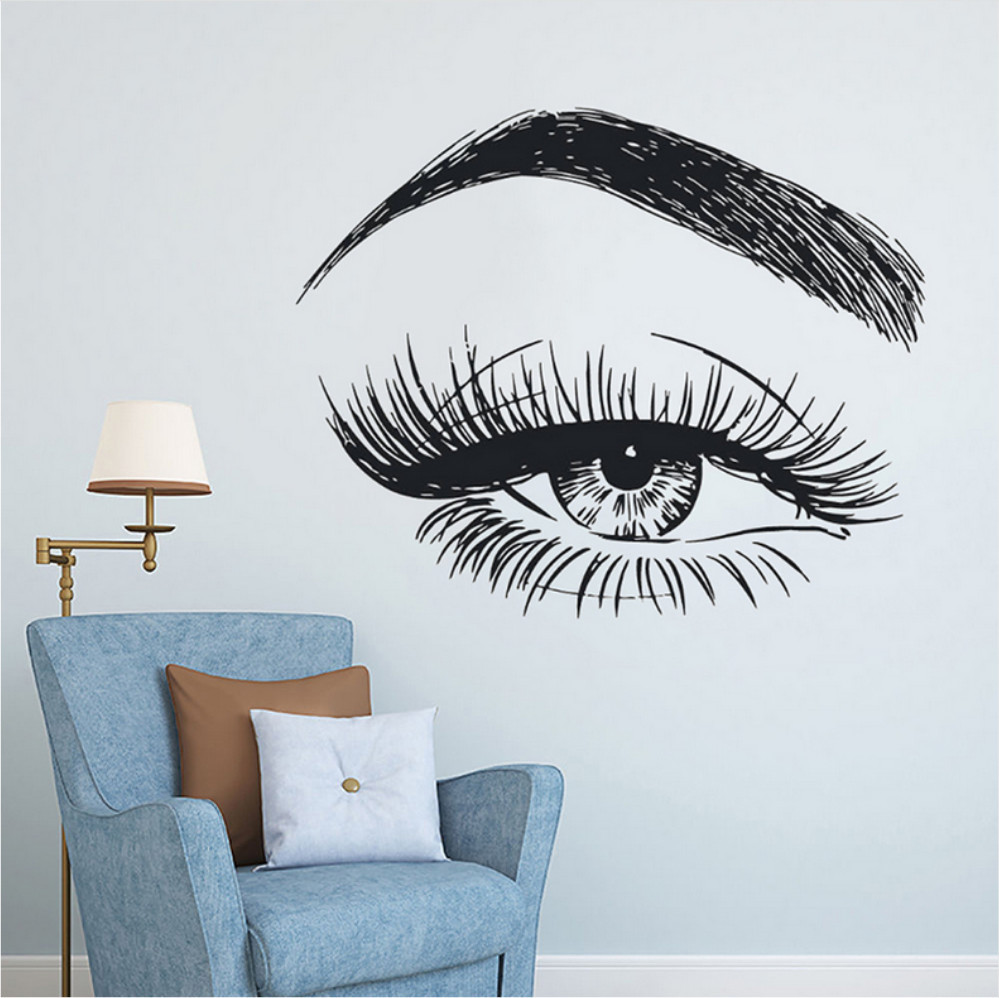 European and American women's eyes with long eyelashes creative carved vinyl home decoration wall stickers
