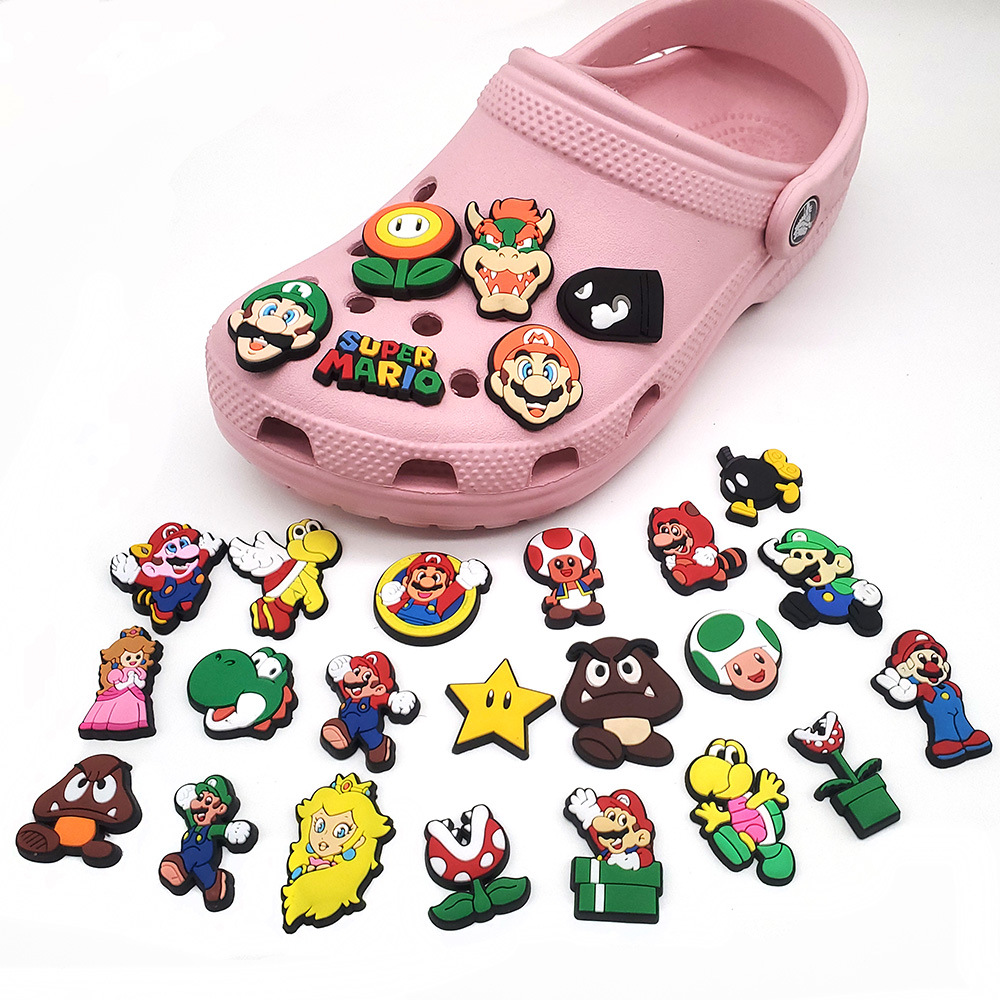 27 suit Cartoon Super Mario Hole Shoes Shoe Flower Decorative Buckle Personality DIY Garden Shoe Buckle Accessories