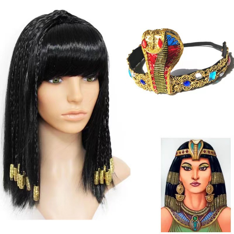 Picture of COSPLAY Halloween Golden Cleopatra Serpentine Headwear Treasure Queen Jewel Headwear Prom Dress Up Props