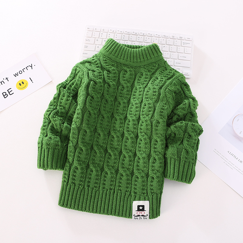 Picture of 2025 Children's Sweater Unisex Small Cable Knit Solid Color Round Neck Long Sleeve Knitwear for Older Children Cross-Border Hot Item