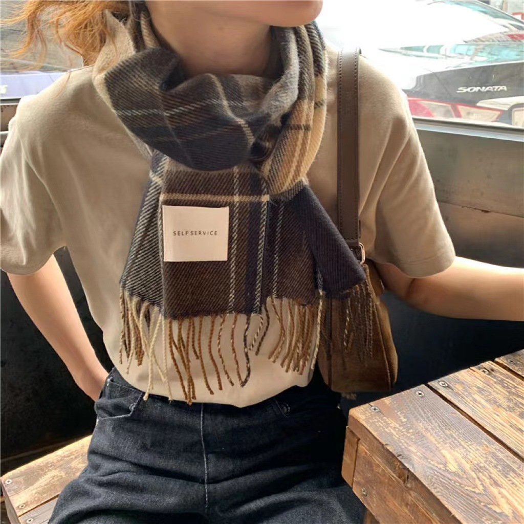 Picture of Cross-border solid color new imitation cashmere scarf women's autumn and winter thickened warm shawl solid color student scarf men's wholesale