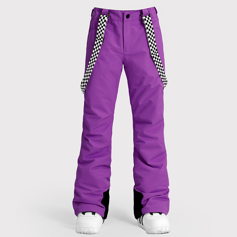 Picture of Ski Pants Women's Windproof Waterproof Warm Strap Pants Outdoor Thickened Double-board Snowboard Clothing Equipment Cotton Pants Snow Pants