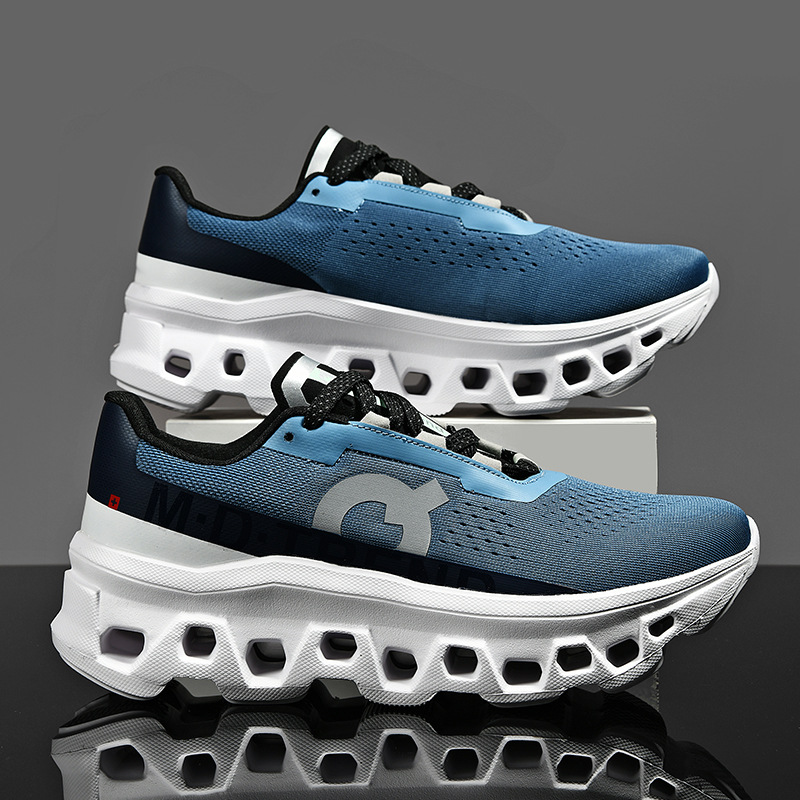 Cross-Border Men's Shoes, Fly-Knit Running Shoes, Trendy Sports Shoes, Thick-Soled Low-Top Fly-Knit Lightweight Travel Shoes, Breathable Jogging Shoes