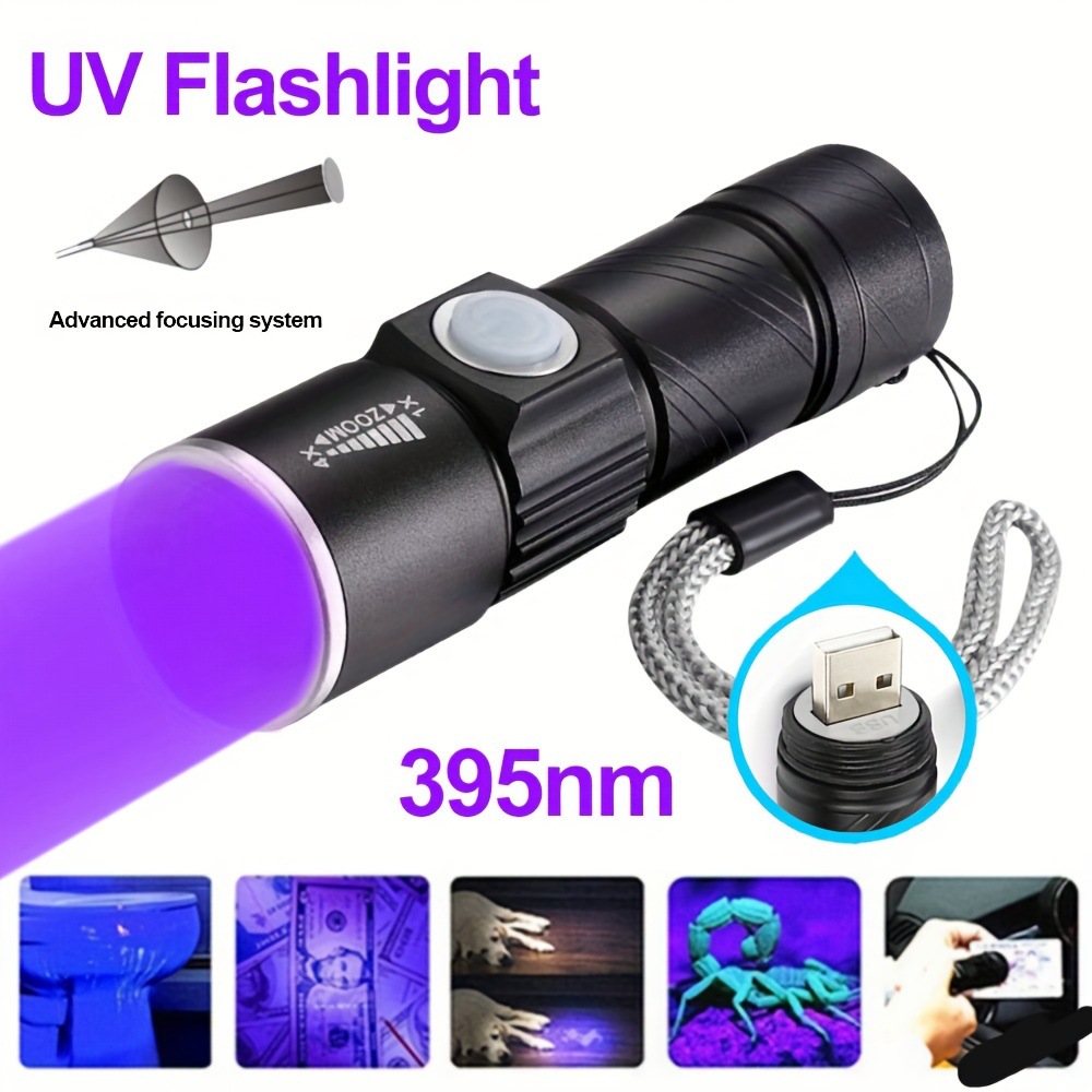 Cross-Border Ultraviolet Lamp Flashlight Scorpion Cat Moss Lamp Identification Jade Flashlight Bacterial Fluorescent Detection Currency Detection Lamp