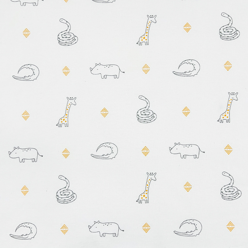 Picture of Kilogram price Class A cotton wool cloth printed double-sided knitted printed cloth baby T-shirt saliva towel clothing fabric