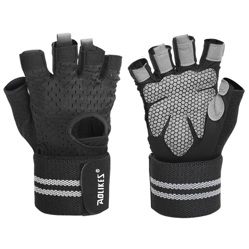 Picture of Weightlifting Fitness Gloves Breathable Non-Slip Wrist Sports Dumbbell Half-Finger Sports Gloves Summer Thin Ready Stock