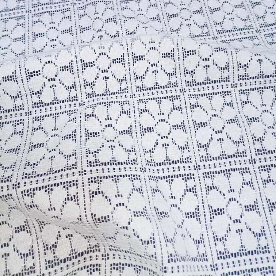 Hollow-out crocheted lace fabric vintage knitted checkered gouhua thin clothing apparel accessories handmade DIY lace cloth