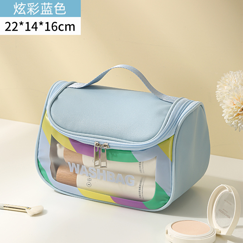 Picture of Waterproof Wash Bag Large Capacity Travel Cosmetic Storage Bag High-grade Sense Portable Transparent PVC Wash Bag for Women