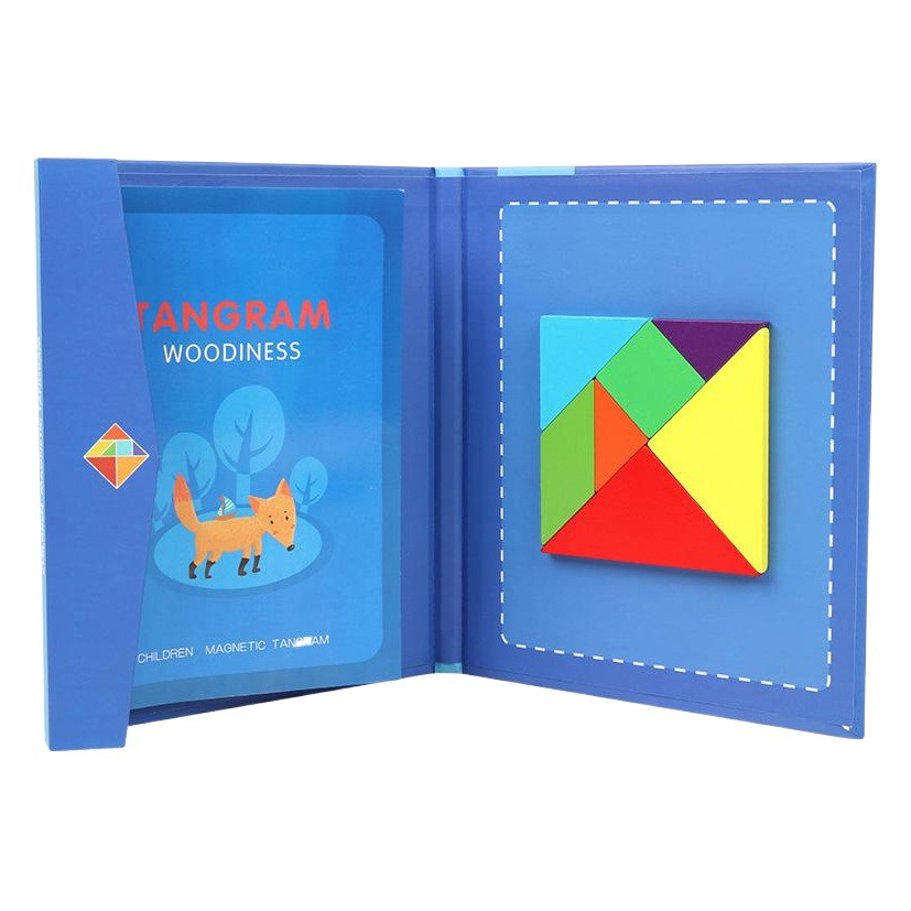 Magnetic Tangram Children's Intelligence Puzzle Kindergarten Primary School Students Competition Special Teaching Aids Wooden Educational Toys