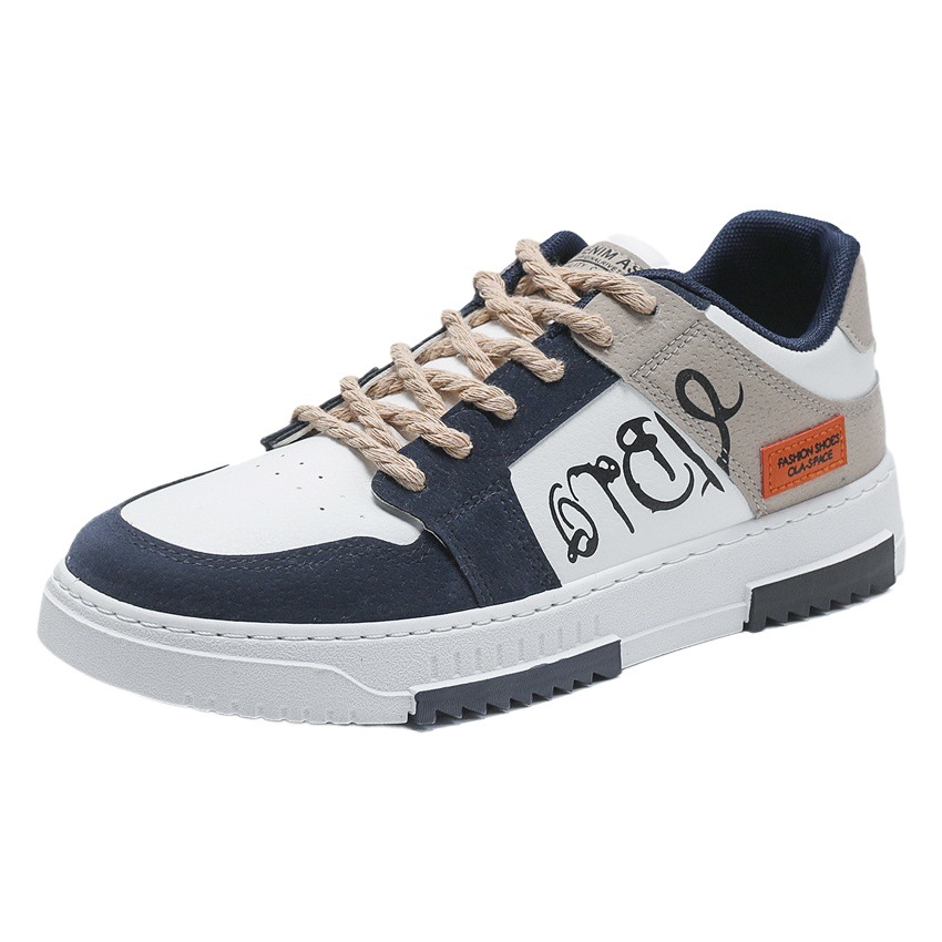 Spring Men's Shoes, New Breathable Canvas Shoes, Male Students' Trendy Versatile White Shoes, Sports and Leisure Niche Sneakers