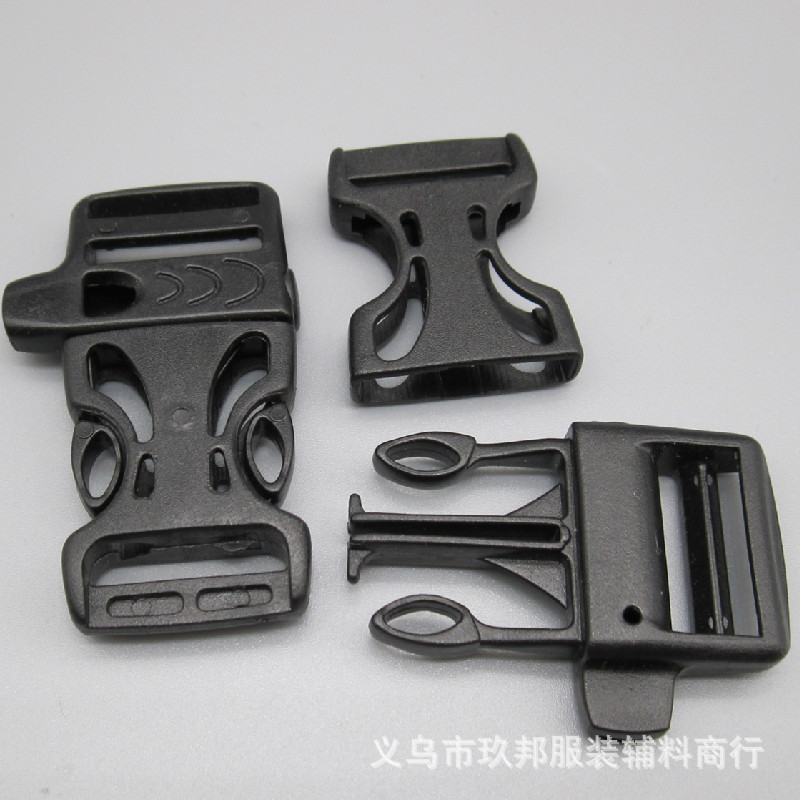 Picture of In stock supply 2CM whistle buckle outdoor life-saving sports plastic orange plus black buckle with whistle buckle