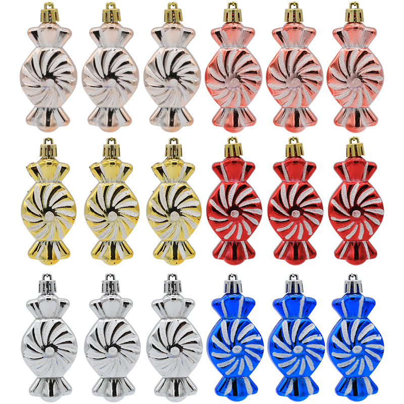 Picture of Cross-border wholesale new Christmas decoration candy Christmas tree decoration pendant Christmas ball painted Christmas gift
