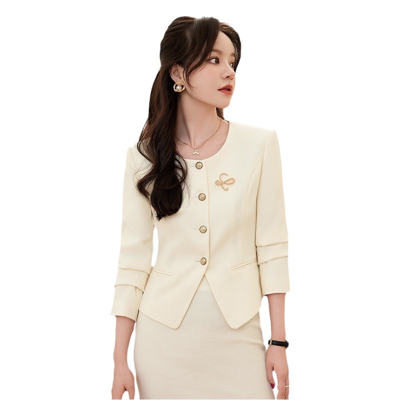 High-end Suit Dress Women's Spring and Autumn Business Wear Host Dress Short Suit Jacket Two-piece Suit High-end Sense