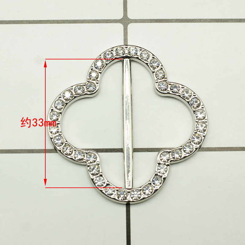 Picture of Korean multi-functional silk towel buckle wholesale high-level clothes accessories buckle pearl rhinestone corner knot buckle jewelry