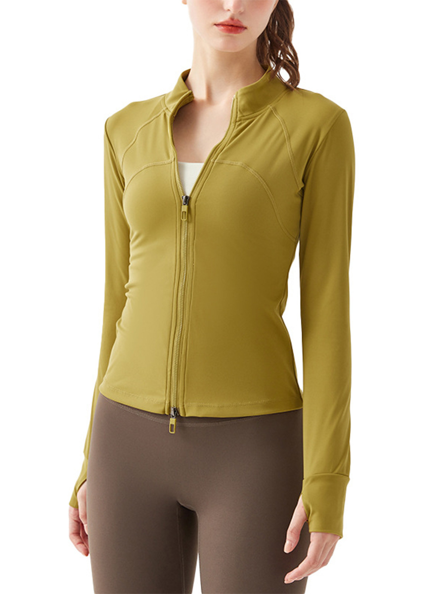 Picture of New Cross-border Sports Jacket Women's Long-sleeved Fitness Clothes Spring and Autumn Top Yoga Cardigan Running Yoga Clothes Blouse
