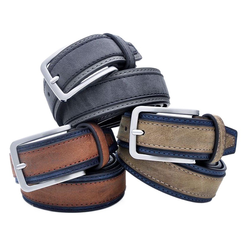 Cross-border new men's Puleather buckle belt European and American fashion leisure belt PU jeans belt wholesale manufacturers