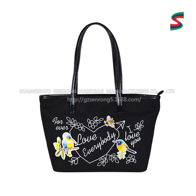 Factory custom printed graffiti portable canvas bag artistic exhibition canvas bag custom commuter bag
