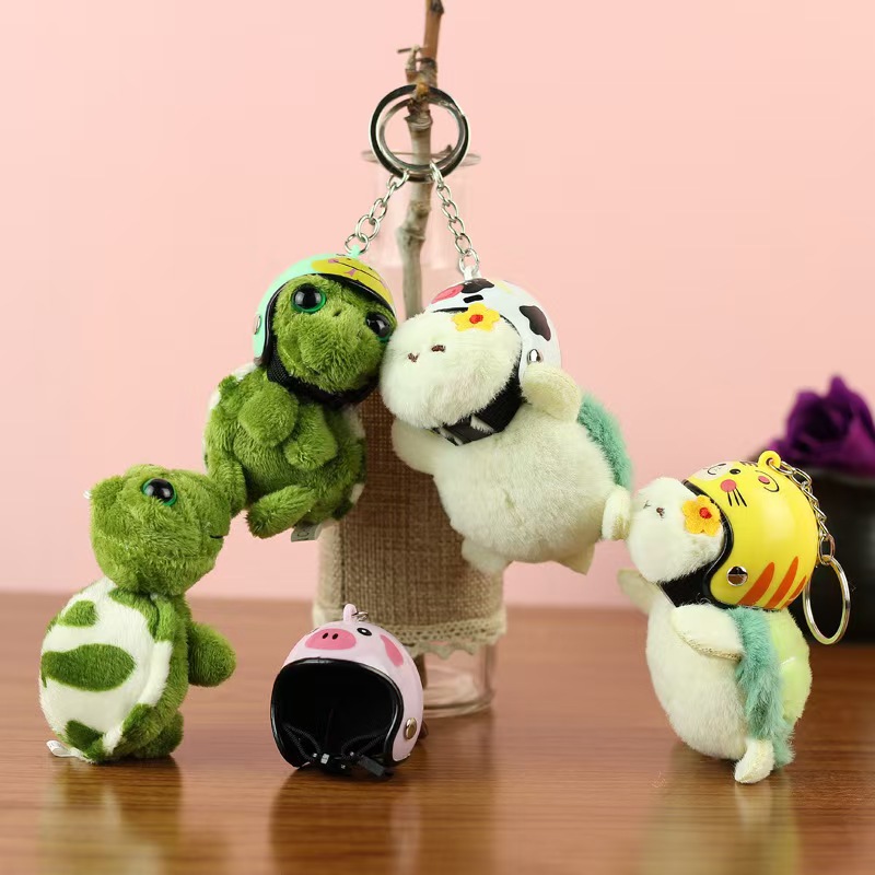 Cute Big-Eyed Turtle Plush Toy Helmet Turtle Doll Little Turtle Doll Marine Animal Turtle Small Pendant