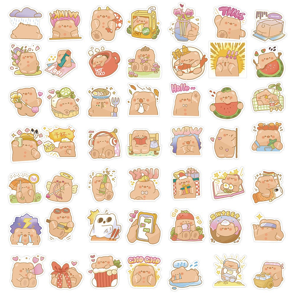 Picture of Original sponge bear stickers cartoon cute bear personality creative phone case luggage student stationery waterproof stickers