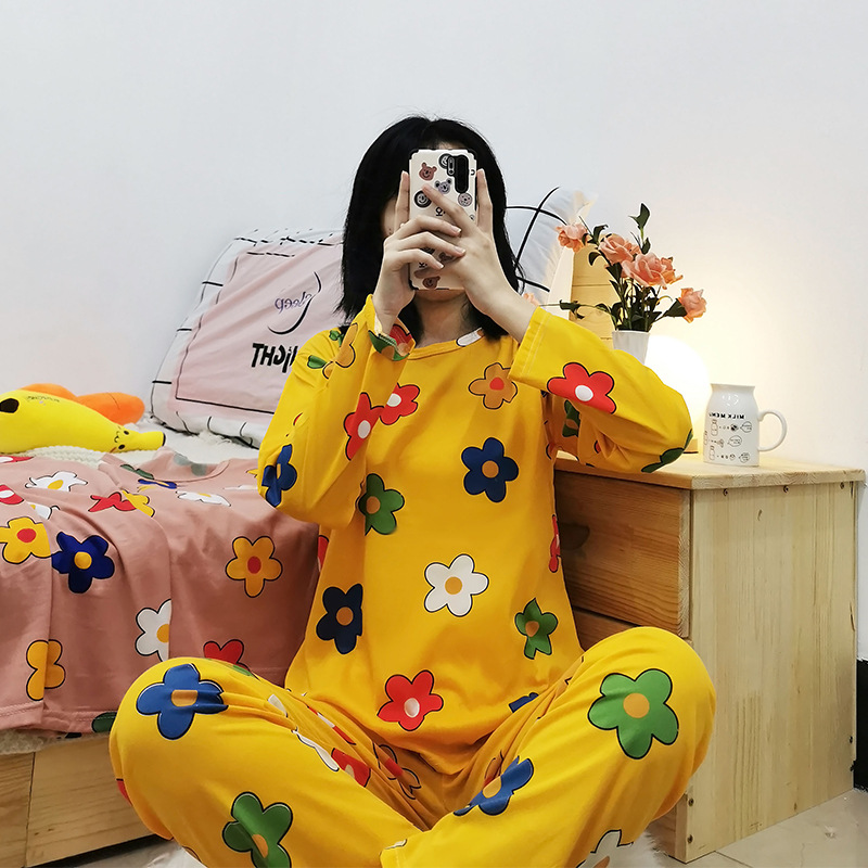 Picture of Foreign trade stalls can wear pajamas women's spring and autumn thin home clothes cartoon cute women's long sleeve trousers suit