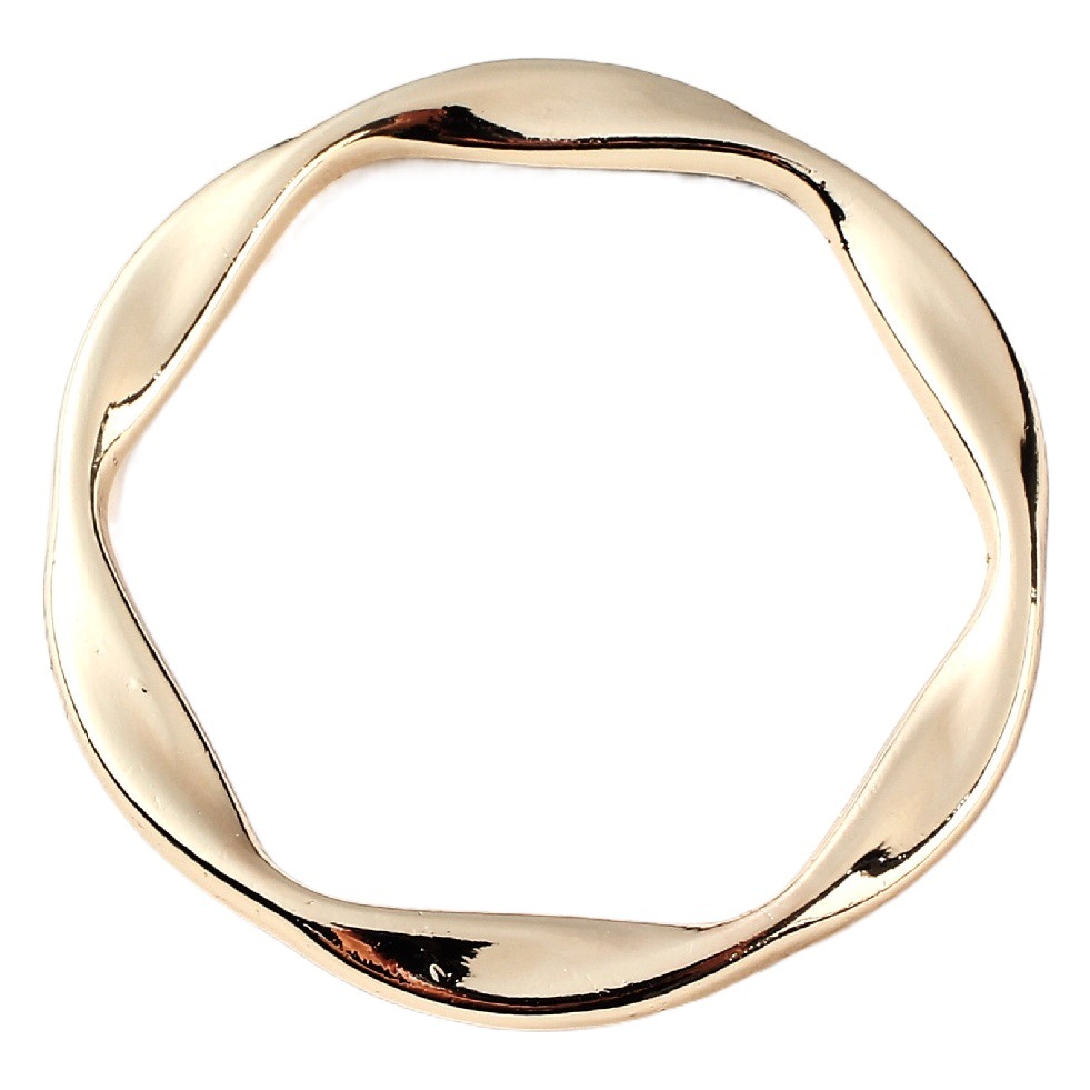 Metal Ring Round Buckle for Tying at the Hem, Wavy Edge Circle T-Shirt Decorative Adjustment Buckle, Scarf 2024 New Model