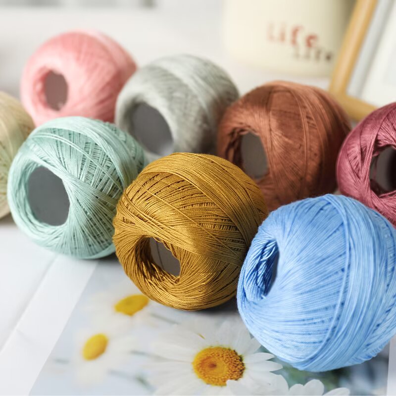 Picture of 7 Lace Line Fine Wool Summer Line DIY Hand Braided Silk Cotton Hand Braided Short Sleeve Strong Twist Soft Silk Light
