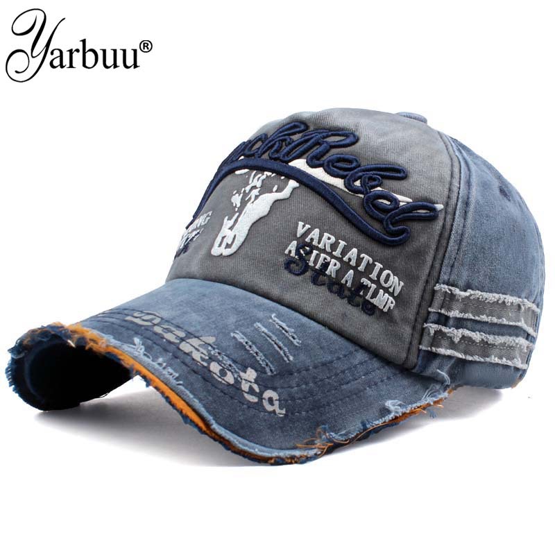 Retro Letter Hat Denim Hat Curved Brim Hat Cow Head Baseball Cap Men and Women Peaked Cap Couple Hat Wholesale