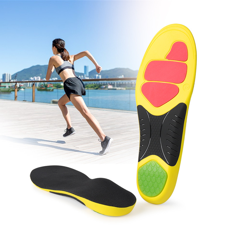 Insoles for Men, Sweat-Absorbent, Odor-Resistant, Arch Support, Corrective, Shock-Absorbing Sports Insoles, Cushioning, Breathable, Shock-Absorbing Sports Insoles
