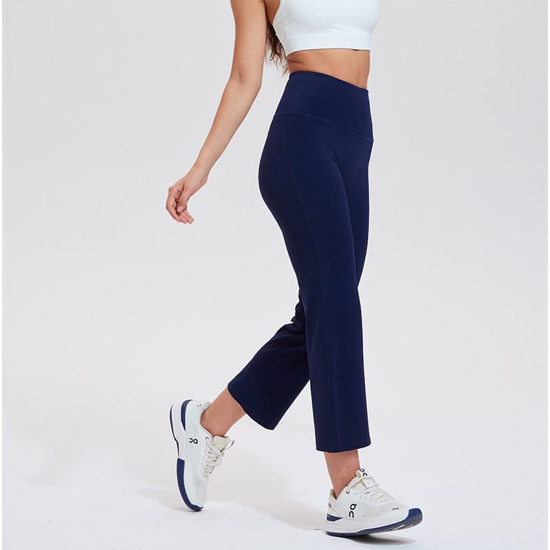 Picture of Lycra High-elastic Naked Shark Pants Hip-lifting High Waist Slimming Wide Leg Sports Fitness Flared Pants Women's Outer Wear Yoga Pants